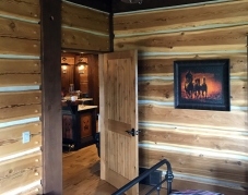 chinked log home panel