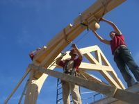 resetting timber frame in Pit Meadws BC