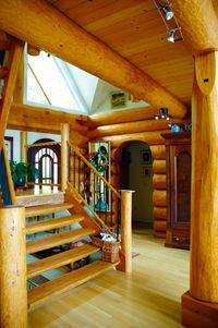 Log Stairs and Hand-Railing