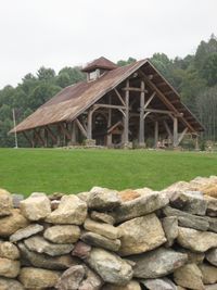 Log Post and Beam Entry Gateway at the Lodges at Eagles Nest NC